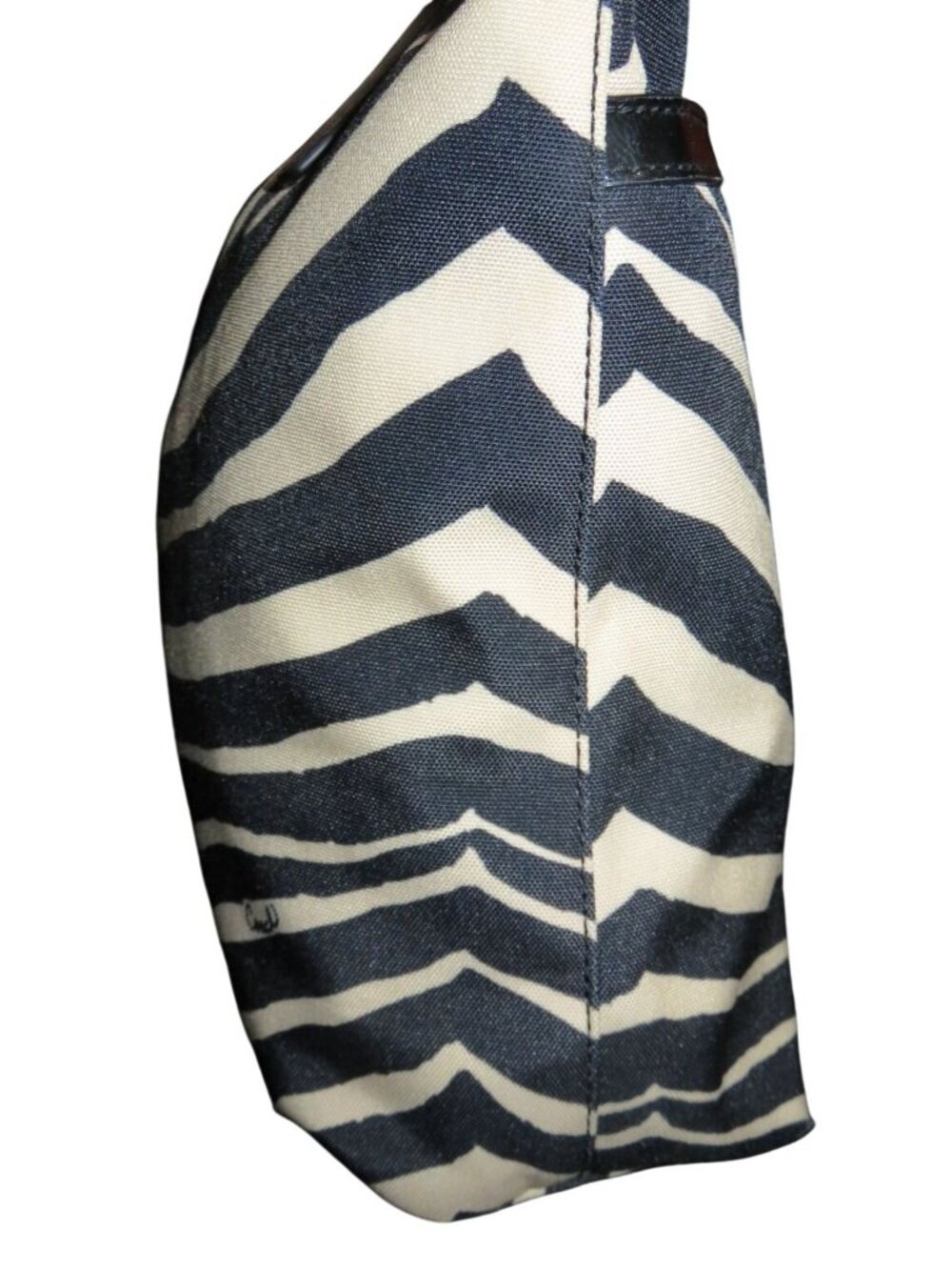 COACH 2013 Devin Zebra Stripe Animal Print Canvas Shoulder Bag Satchel Tote - Picture 4 of 10